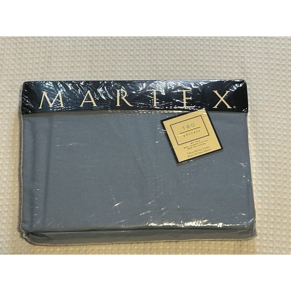 Martex Vintage- NEW - Premium Long Twin Fitted Sheet - Wedgwood Blue Deep Fitted
